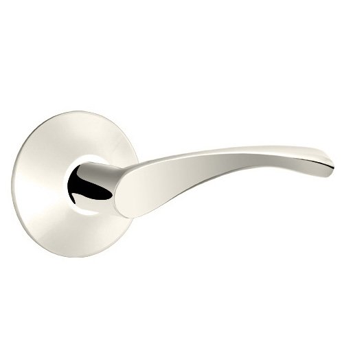 Single Dummy Right Handed Triton Door Lever With Modern Rose in Polished Nickel