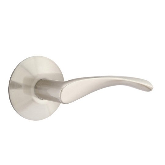 Single Dummy Right Handed Triton Door Lever With Modern Rose in Satin Nickel