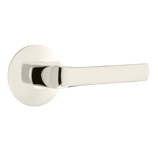Single Dummy Spencer Right Handed Lever with Modern Rose in Polished Nickel