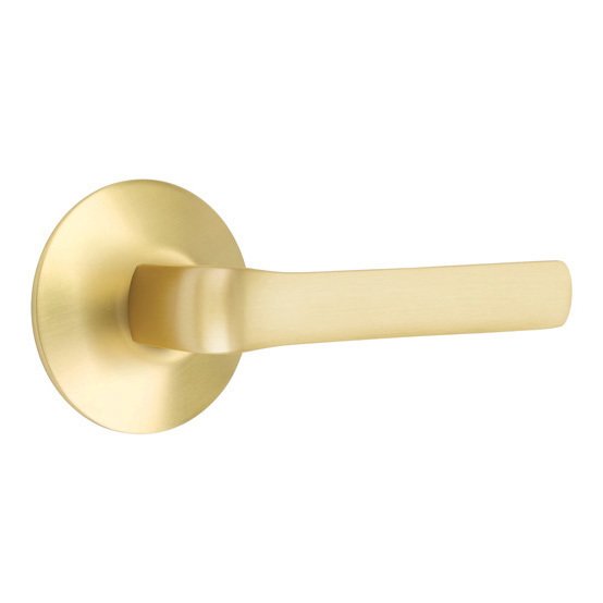 Single Dummy Spencer Right Handed Lever with Modern Rose in Satin Brass
