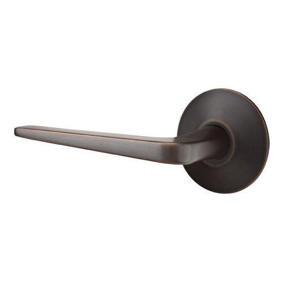 Double Dummy Athena Door Left Handed Lever With Modern Rose in Oil Rubbed Bronze