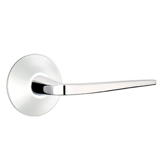 Double Dummy Athena Door Right Handed Lever With Modern Rose in Polished Chrome
