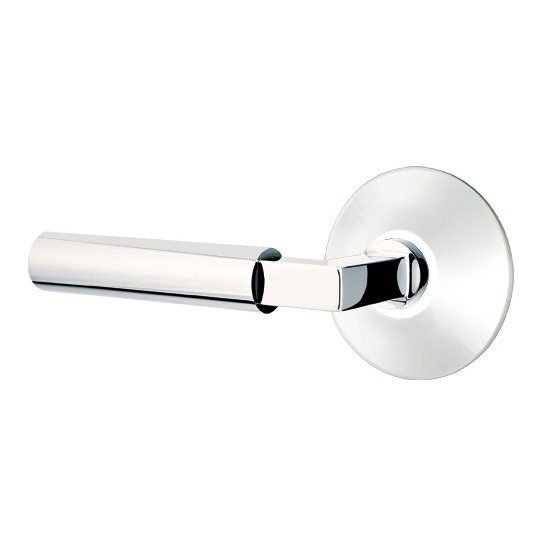 Double Dummy Hercules Door Left Handed Lever With Modern Rose in Polished Chrome