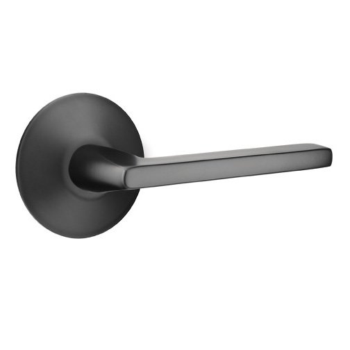 Double Dummy Helios Door Right Handed Lever With Modern Rose in Flat Black