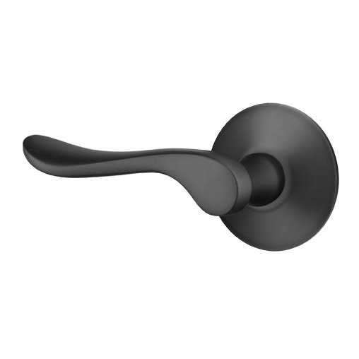 Double Dummy Luzern Door Left Handed Lever With Modern Rose in Flat Black