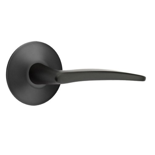 Double Dummy Poseidon Door Right Handed Lever With Modern Rose in Flat Black
