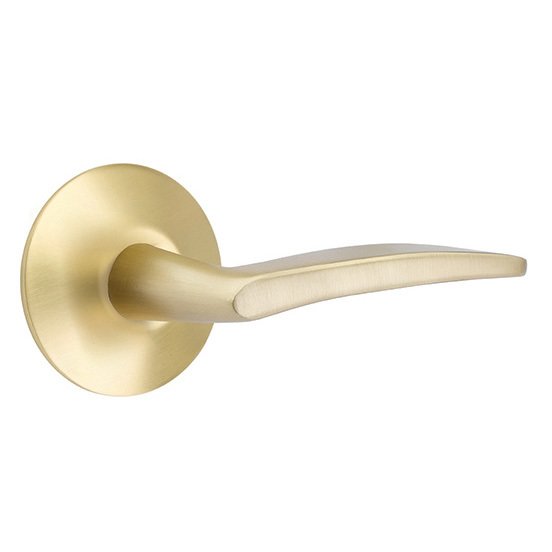 Double Dummy Poseidon Door Right Handed Lever With Modern Rose in Satin Brass