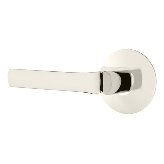 Double Dummy Spencer Left Handed Lever with Modern Rose in Polished Nickel
