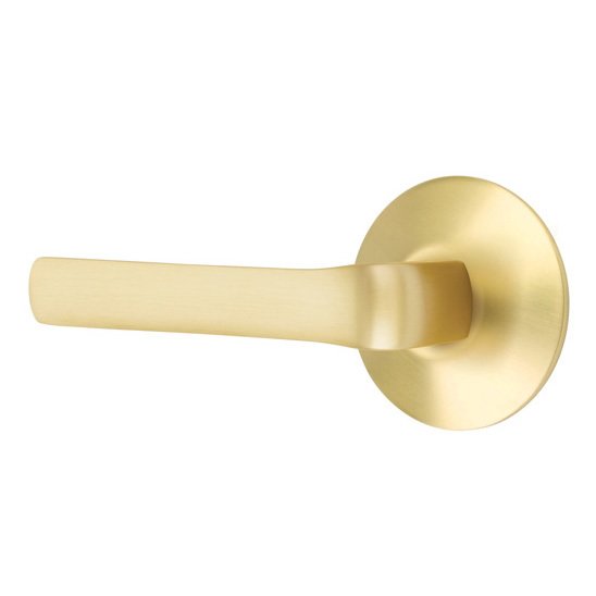 Double Dummy Spencer Left Handed Lever with Modern Rose in Satin Brass