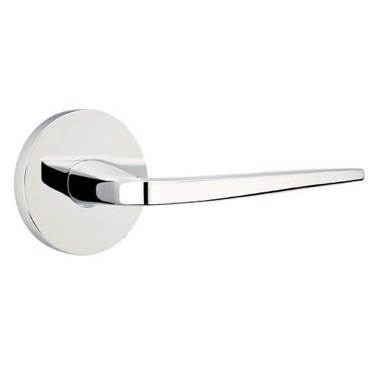 Single Dummy Right Handed Athena Door Lever With Disk Rose in Polished Chrome