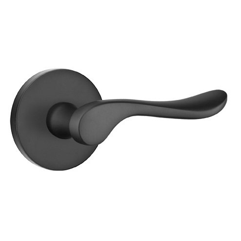 Single Dummy Right Handed Luzern Door Lever With Disk Rose in Flat Black