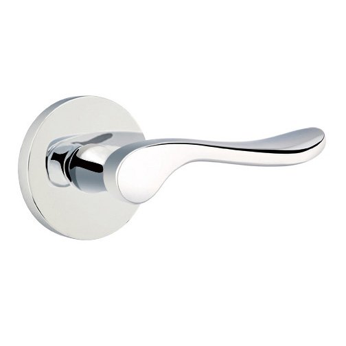 Single Dummy Right Handed Luzern Door Lever With Disk Rose in Polished Chrome