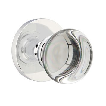 Single Dummy Providence Door Knob with Disk Rose in Polished Chrome