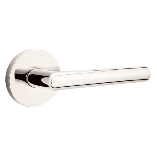 Single Dummy Right Handed Stuttgart Door Lever With Disk Rose in Polished Nickel
