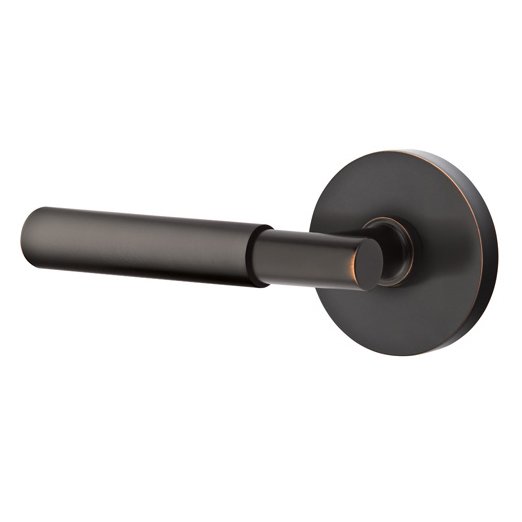 Single Dummy Myles Left Handed Lever with Disk Rose in Oil Rubbed Bronze