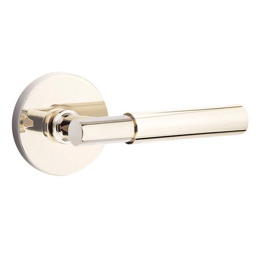 Single Dummy Myles Right Handed Lever with Disk Rose in Polished Nickel
