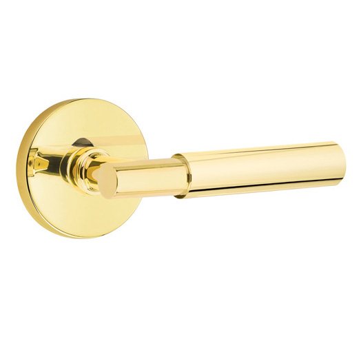 Single Dummy Myles Right Handed Lever with Disk Rose in Unlacquered Brass
