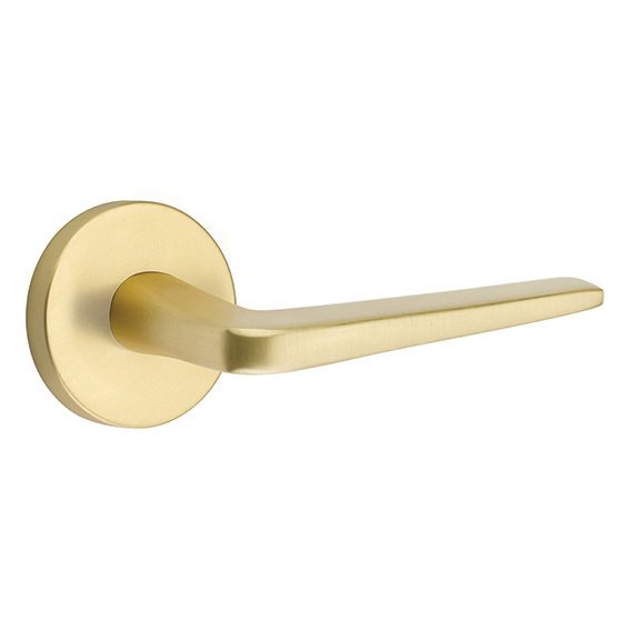 Double Dummy Athena Door Right Handed Lever With Disk Rose in Satin Brass