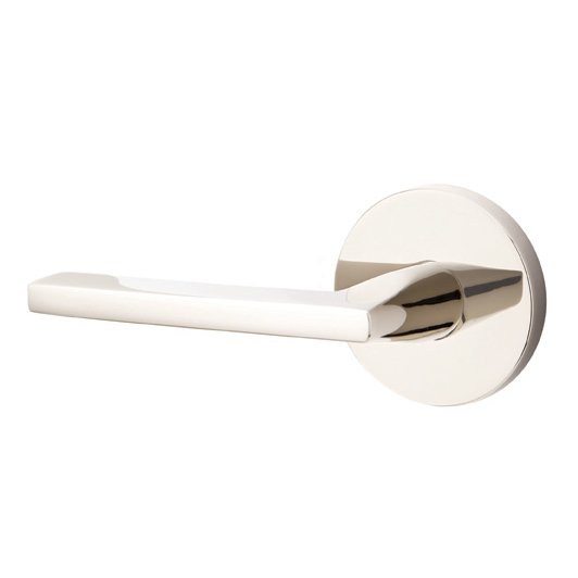 Double Dummy Helios Door Left Handed Lever With Disk Rose in Polished Nickel