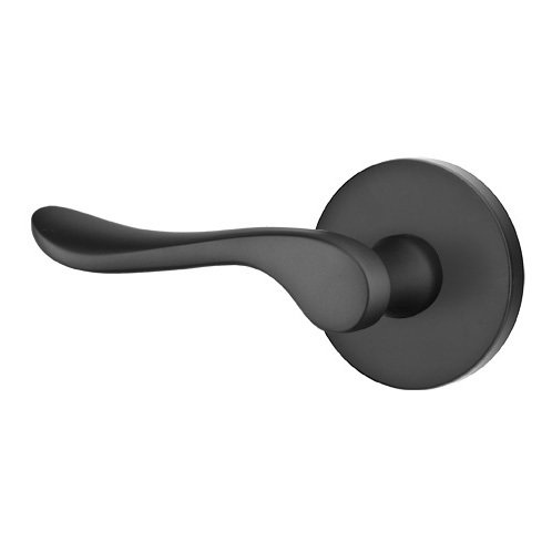 Double Dummy Luzern Door Left Handed Lever With Disk Rose in Flat Black