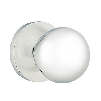 Double Dummy Orb Door Knob With Disk Rose in Polished Chrome