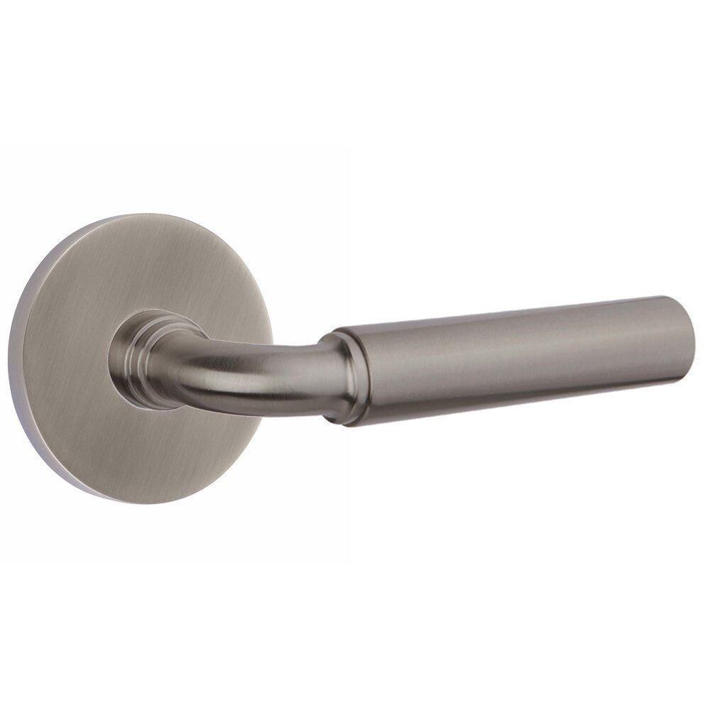 Single Dummy Smooth Lever with R-Bar Stem and Disk Rose in Pewter