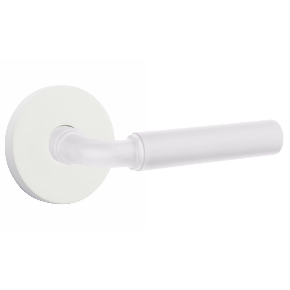 Double Dummy Smooth Lever with R-Bar Stem and Disk Rose in Matte White