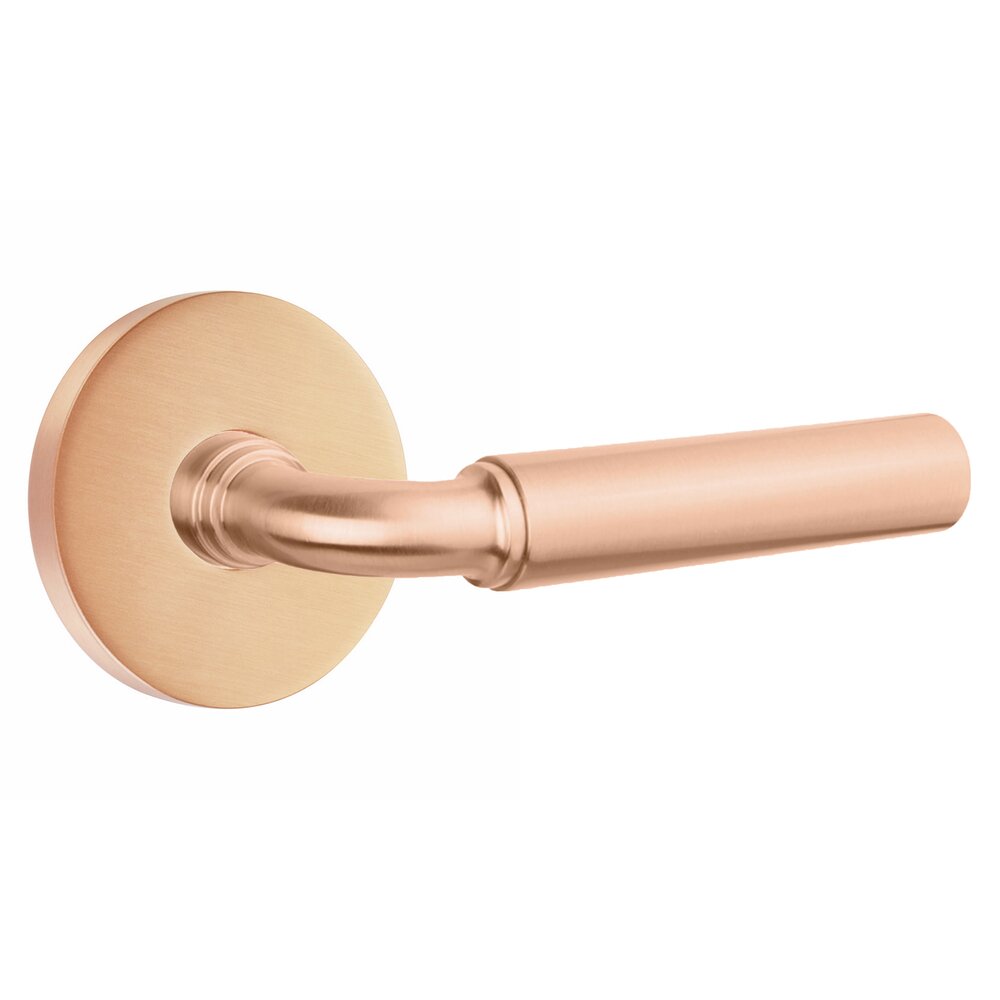Double Dummy Smooth Lever with R-Bar Stem and Disk Rose in Satin Rose Gold