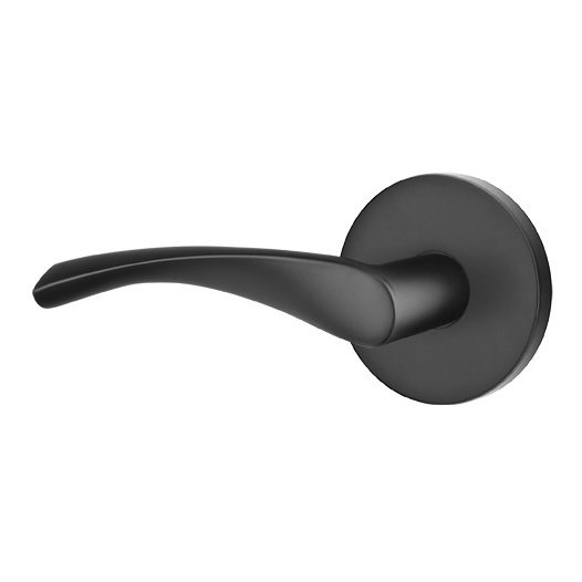 Double Dummy Triton Door Left Handed Lever With Disk Rose in Flat Black