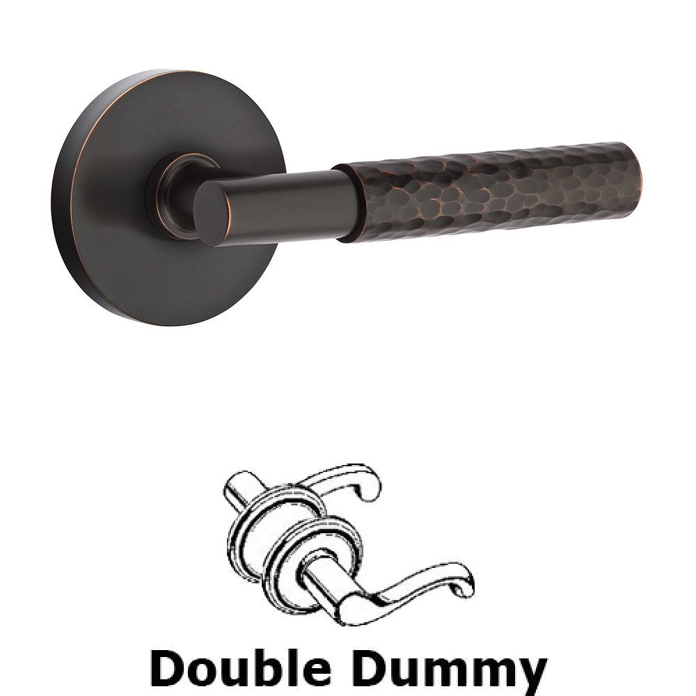 Double Dummy Hammered Lever with T-Bar Stem and Disc Rose in Oil Rubbed Bronze