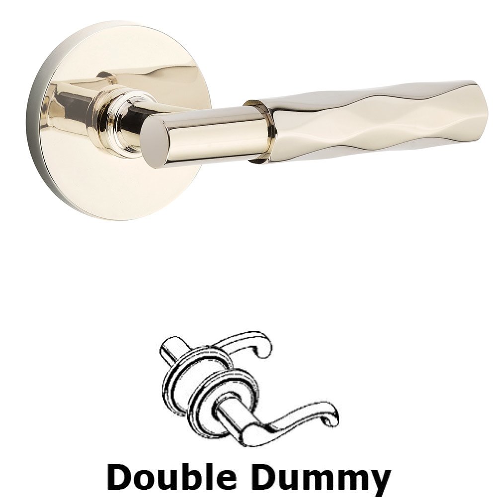 Double Dummy Tribeca Lever with T-Bar Stem and Disc Rose in Polished Nickel