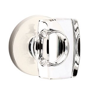 Windsor Double Dummy Door Knob with Disk Rose in Polished Nickel