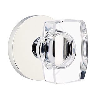 Windsor Double Dummy Door Knob with Disk Rose in Polished Chrome