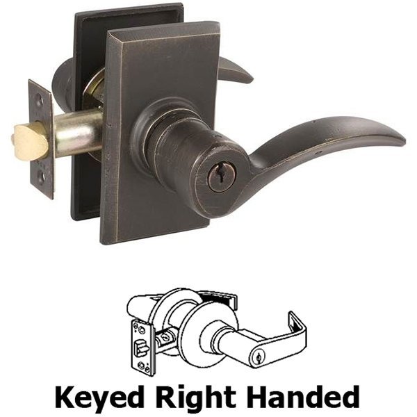 Keyed Right Handed Durango Lever With #3 Rose in Medium Bronze