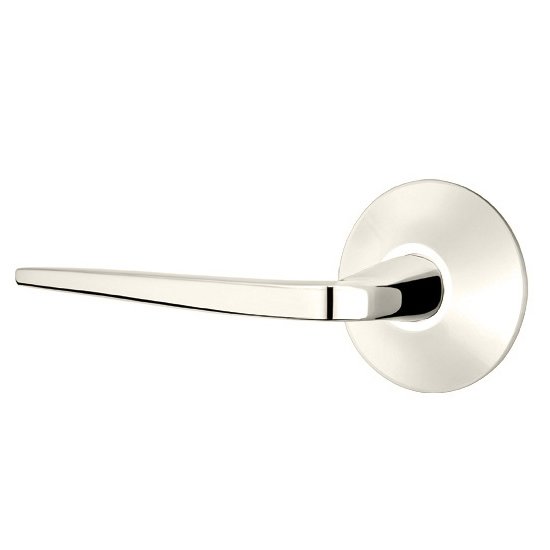 Passage Athena Left Handed Door Lever With Modern Rose in Polished Nickel