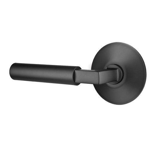 Passage Hercules Left Handed Door Lever And Modern Rose with Concealed Screws in Flat Black