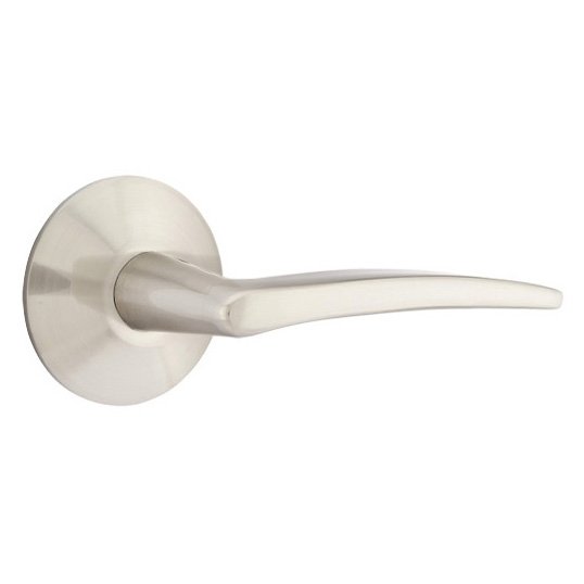 Passage Poseidon Right Handed Door Lever And Modern Rose with Concealed Screws in Satin Nickel