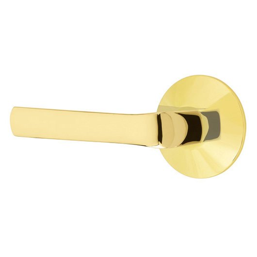 Passage Spencer Left Handed Lever with Modern Rose in Unlacquered Brass