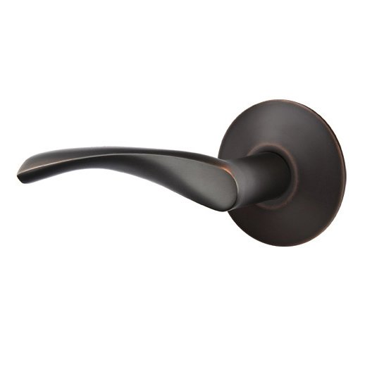 Passage Triton Left Handed Door Lever With Modern Rose in Oil Rubbed Bronze