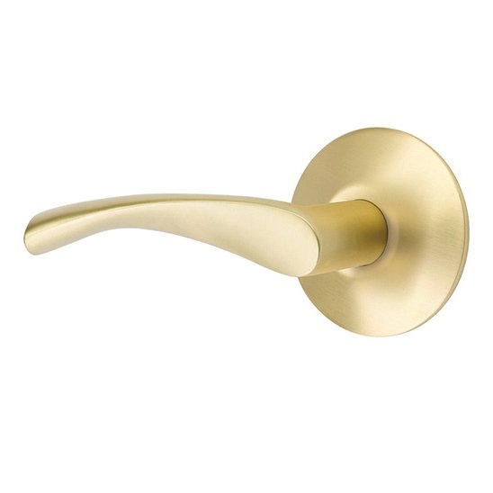Passage Triton Left Handed Door Lever With Modern Rose in Satin Brass
