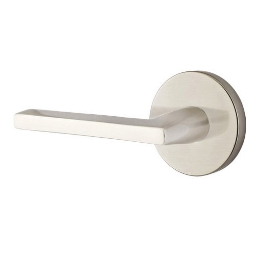 Passage Helios Left Handed Door Lever And Disk Rose With Concealed Screws in Satin Nickel