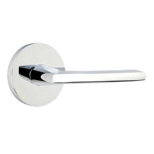 Passage Helios Right Handed Door Lever With Disk Rose in Polished Chrome