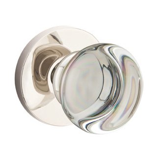 Providence Passage Door Knob and Disk Rose with Concealed Screws in Polished Nickel