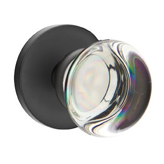 Providence Passage Door Knob with Disk Rose in Flat Black