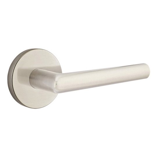Passage Stuttgart Right Handed Door Lever And Disk Rose with Concealed Screws in Satin Nickel