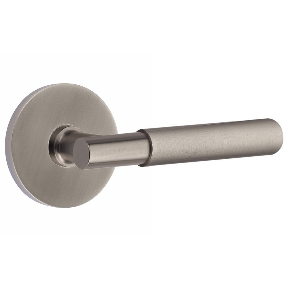 Passage Smooth Right Hand Lever with T-Bar Stem and Concealed Disk Rose in Pewter