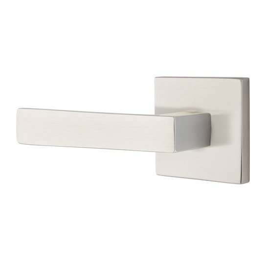 Passage Dumont Left Handed Lever with Square Rose in Satin Nickel