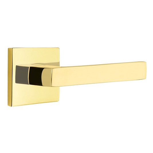 Passage Dumont Right Handed Lever with Square Rose in Unlacquered Brass