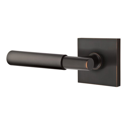 Passage Myles Left Handed Lever with Square Rose and Concealed Screws in Oil Rubbed Bronze