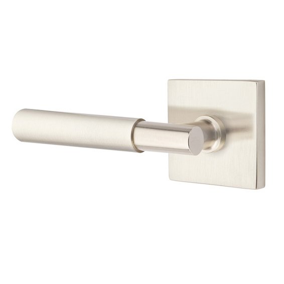 Passage Myles Left Handed Lever with Square Rose and Concealed Screws in Satin Nickel